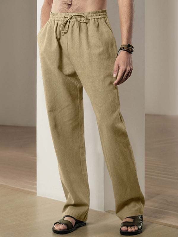 Ultimate Comfort Men's Casual Linen Sports Trousers - Breathable & Loose Fit for Effortless Style