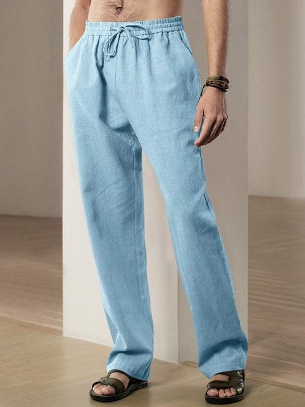 Ultimate Comfort Men's Casual Linen Sports Trousers - Breathable & Loose Fit for Effortless Style