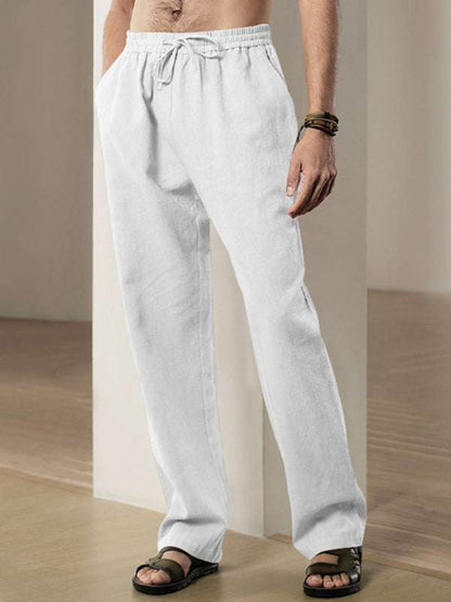 Ultimate Comfort Men's Casual Linen Sports Trousers - Breathable & Loose Fit for Effortless Style