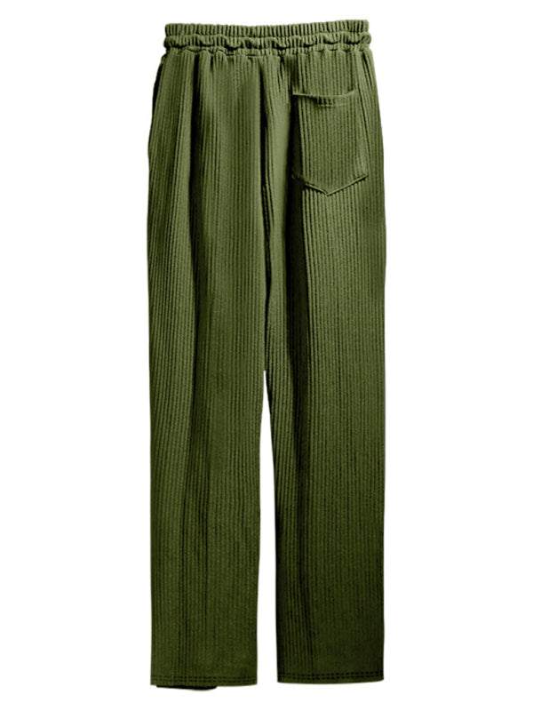 Effortless Elegance: High-Waisted Wide-Leg Striped Trousers for Men