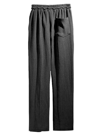 Effortless Elegance: High-Waisted Wide-Leg Striped Trousers for Men