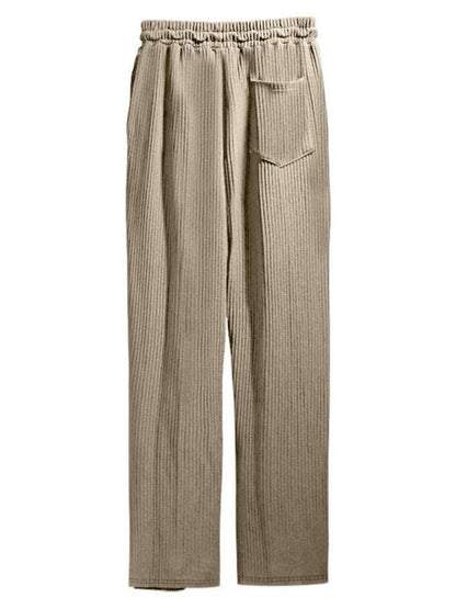 Effortless Elegance: High-Waisted Wide-Leg Striped Trousers for Men