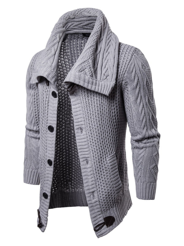 Elevate Your Style with Men's Classic Solid Knit Cardigan Sweater