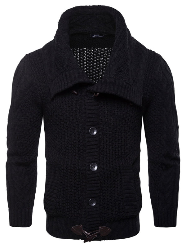 Elevate Your Style with Men's Classic Solid Knit Cardigan Sweater