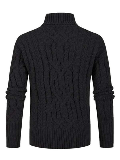 Chic Men's Solid Twist Knit Pullover Sweater for Effortless Autumn Style