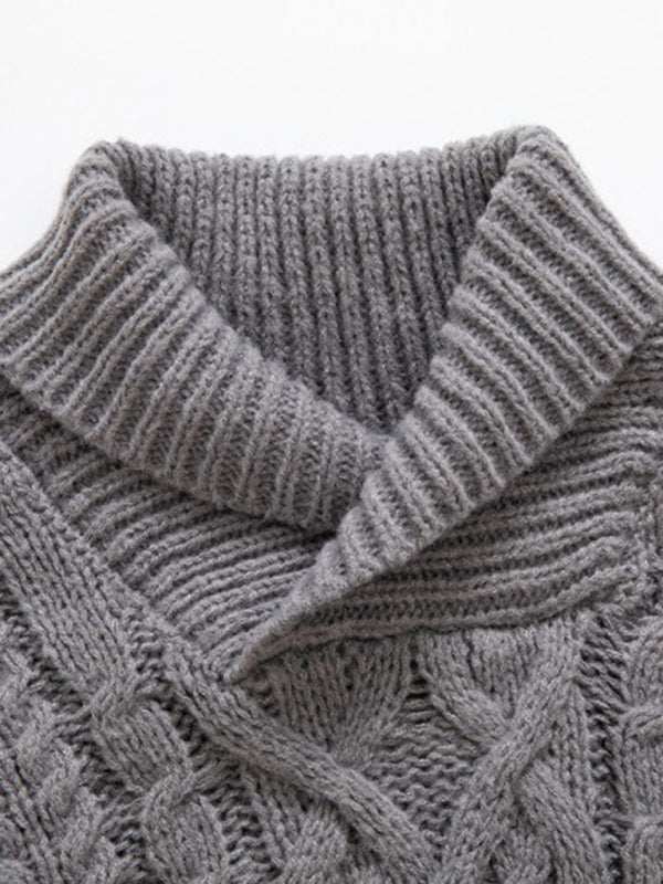 Chic Men's Solid Twist Knit Pullover Sweater for Effortless Autumn Style