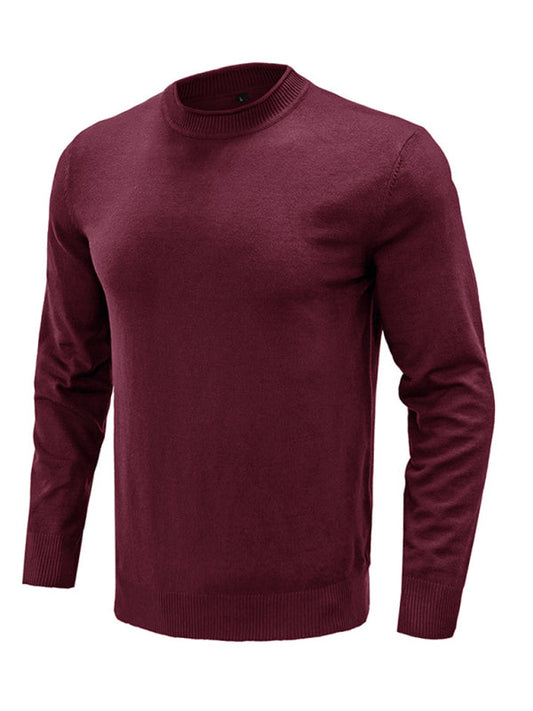 Solid Color Men's Long Sleeve Sweater - Luxurious Winter Essential