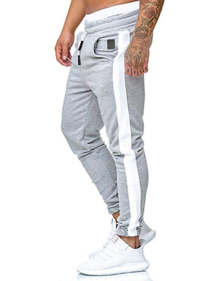 Vibrant Color Block Men's Casual Sports Trousers for Spring-Summer Adventure