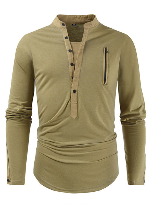 Ultimate Men's Colorblock Tactical Zipper Outdoor Henley T-Shirt