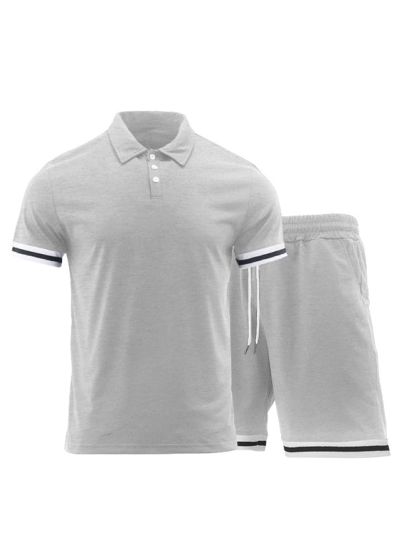Men's Lapel Short-Sleeve Athletic Casual Set