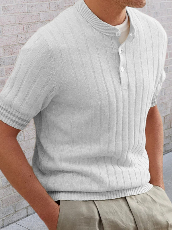 Slim Fit Polo Sweater for Men - Short-Sleeve Style