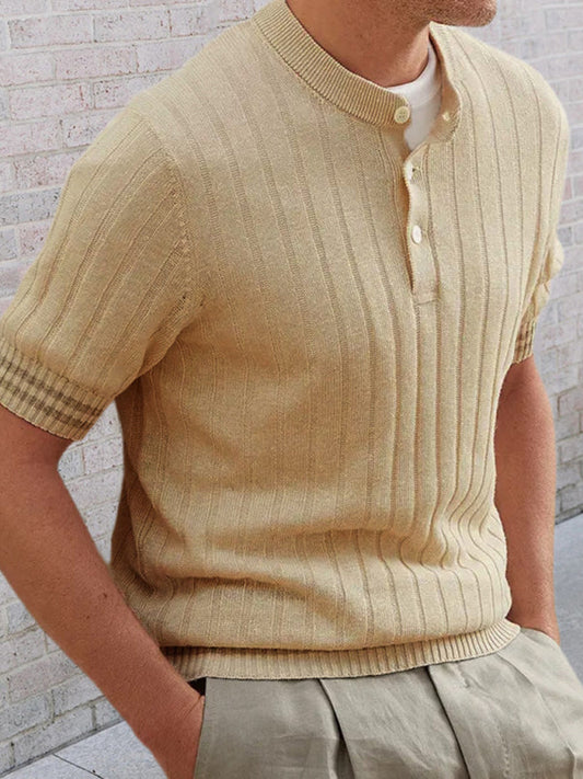 Slim Fit Polo Sweater for Men - Short-Sleeve Style