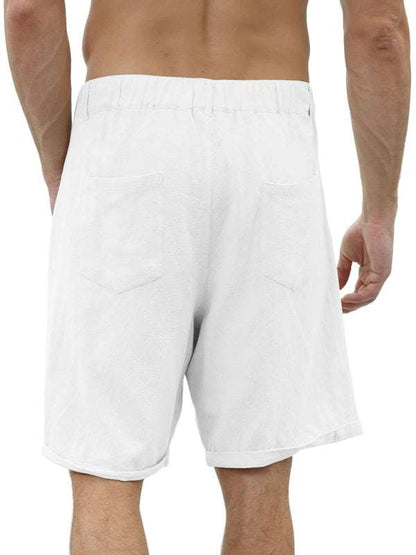 Stylish Men's Beach Shorts with Button Detail and Comfortable Elastic Waist