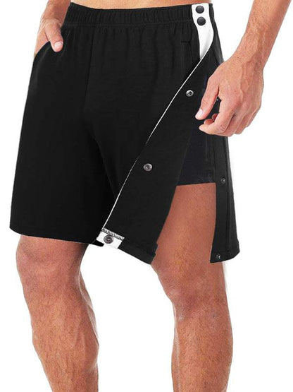 Stylish Men's Loose-Fit Sports Shorts with Full Side Buttons for Effortless Summer Vibes