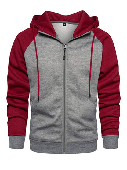 Versatile Men's Hooded Zipper Cardigan with Color Block Design - Perfect for All Seasons!