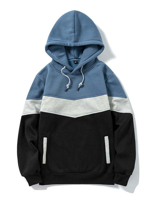 Stylish Men's Color Block Hooded Sweatshirt - Perfect for Year-Round Casual Wear