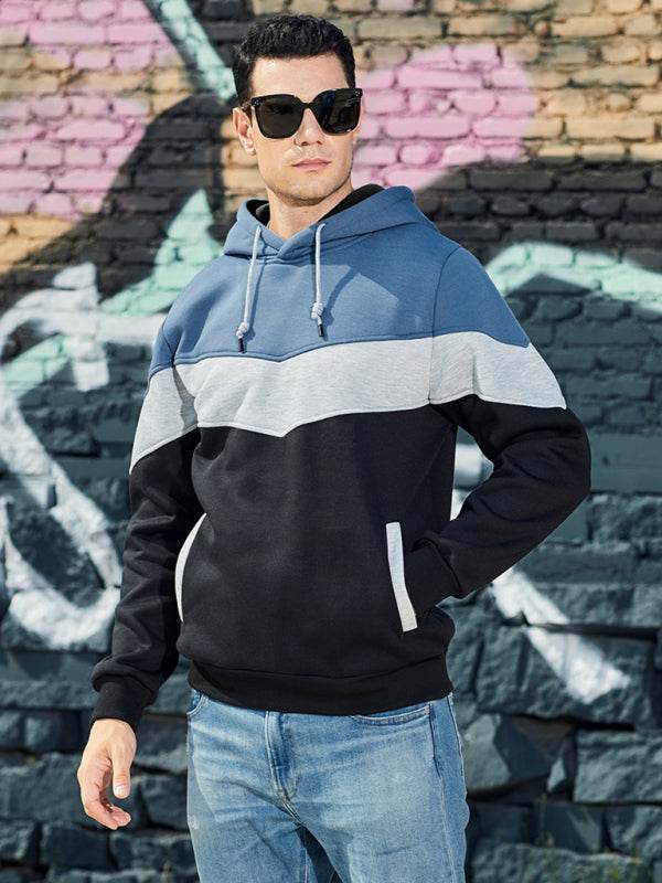 Stylish Men's Color Block Hooded Sweatshirt - Perfect for Year-Round Casual Wear