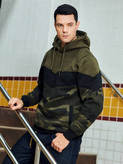 Stylish Men's Color Block Hooded Sweatshirt - Perfect for Year-Round Casual Wear