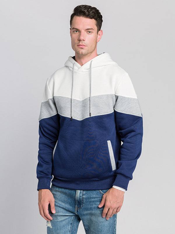 Stylish Men's Color Block Hooded Sweatshirt - Perfect for Year-Round Casual Wear