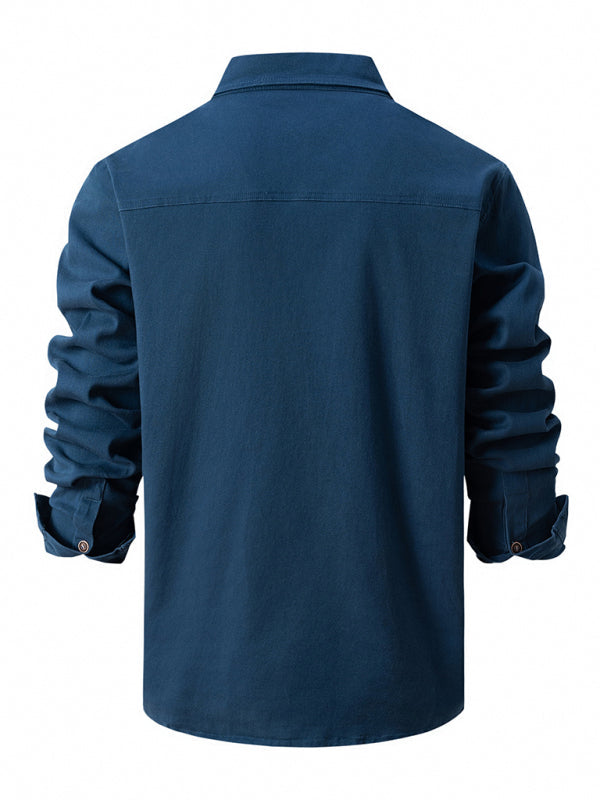 Fashionable Men's Slim Fit Long Sleeve Shirt for Business and Casual Wear