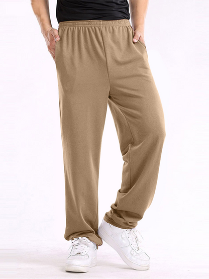 Effortlessly Stylish: Men's Lightweight Casual Loose-Fit Trousers in Solid Colors