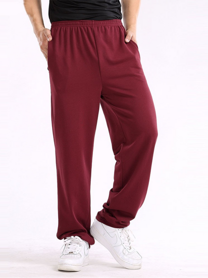 Effortlessly Stylish: Men's Lightweight Casual Loose-Fit Trousers in Solid Colors