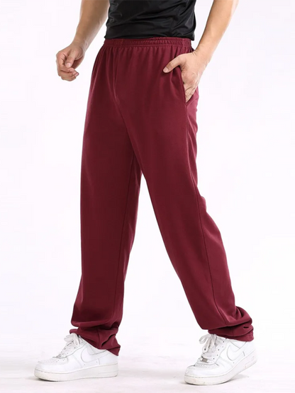 Effortlessly Stylish: Men's Lightweight Casual Loose-Fit Trousers in Solid Colors