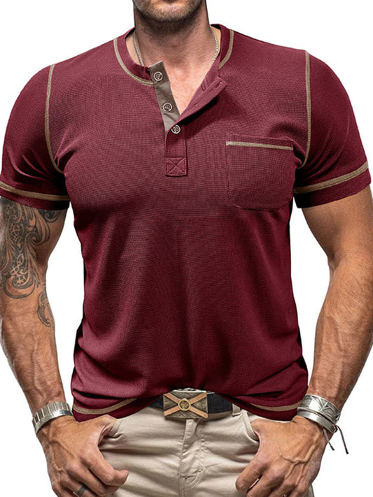 American Vintage Men's Henley Collar Tee - Classic Style for Every Occasion
