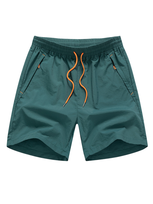Beach-Ready Men's Quick-Dry Nylon Shorts with Slant Pocket