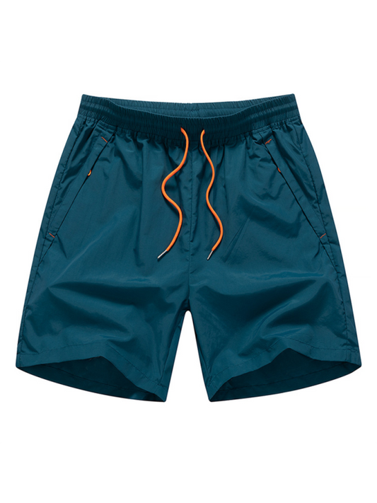Beach-Ready Men's Quick-Dry Nylon Shorts with Slant Pocket