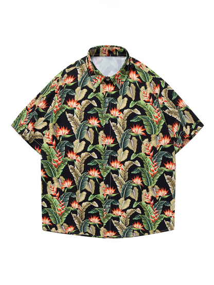 Tropical Paradise Men's Short Sleeve Hawaiian Vacation Shirt