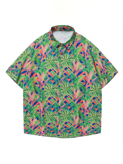 Tropical Paradise Men's Short Sleeve Hawaiian Vacation Shirt