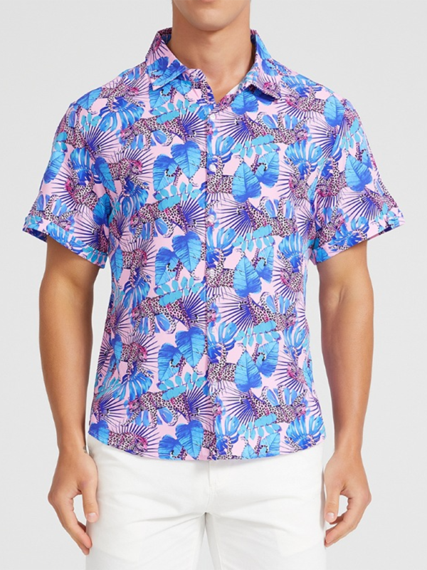 Tropical Paradise Men's Short Sleeve Hawaiian Vacation Shirt