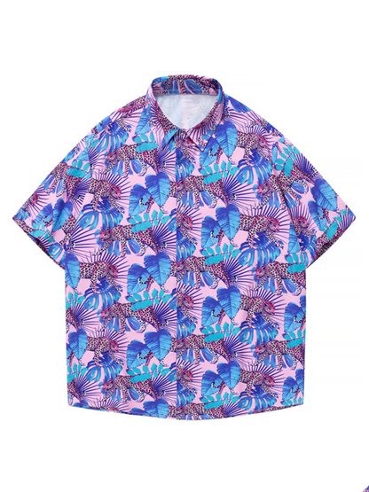 Tropical Paradise Men's Short Sleeve Hawaiian Vacation Shirt