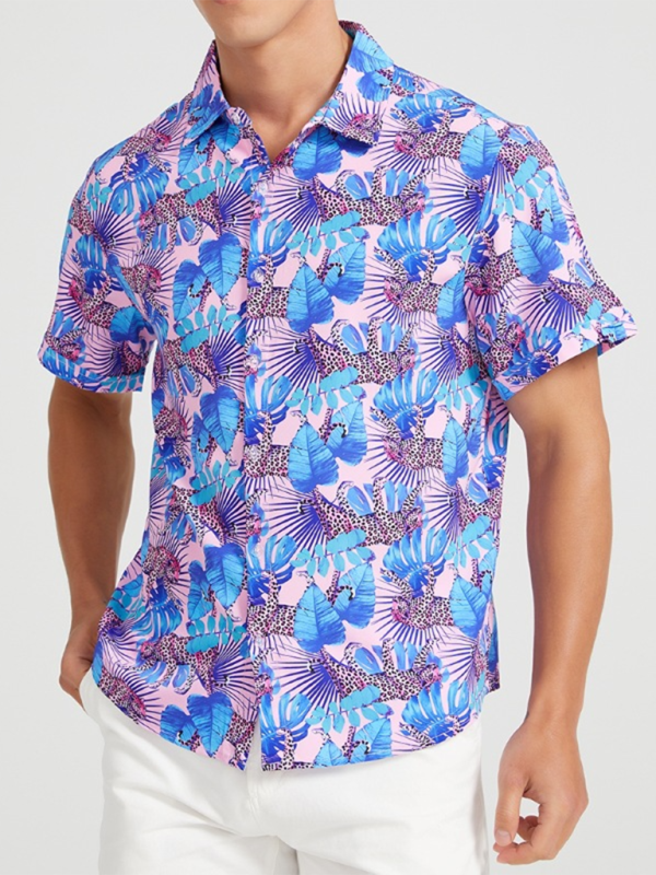 Tropical Paradise Men's Short Sleeve Hawaiian Vacation Shirt