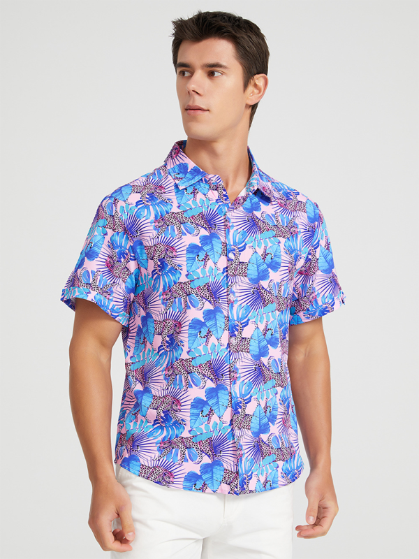 Tropical Paradise Men's Short Sleeve Hawaiian Vacation Shirt