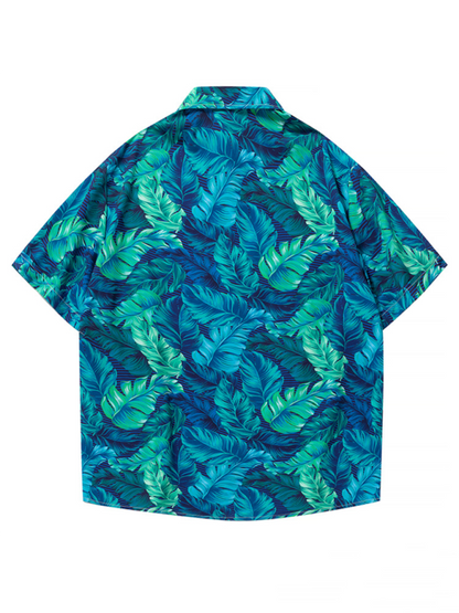 Tropical Paradise Men's Short Sleeve Hawaiian Vacation Shirt