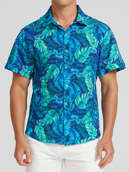 Tropical Paradise Men's Short Sleeve Hawaiian Vacation Shirt