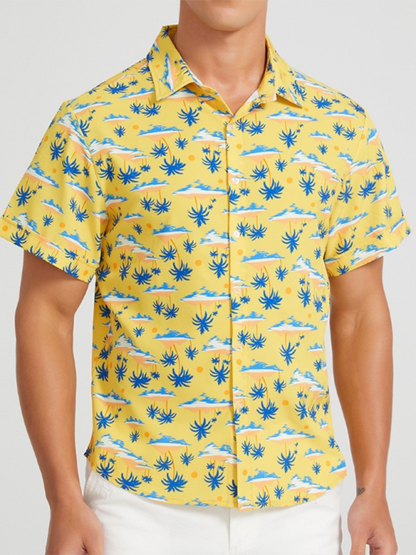 Tropical Paradise Men's Short Sleeve Hawaiian Vacation Shirt