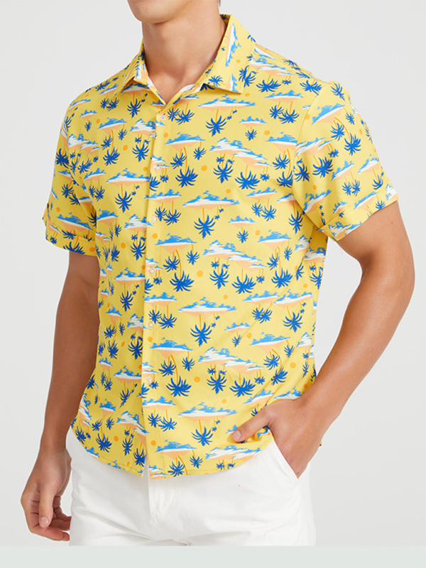 Tropical Paradise Men's Short Sleeve Hawaiian Vacation Shirt