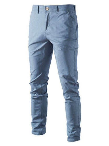 Classic All-Season Men's Versatile Solid Color Casual Trousers