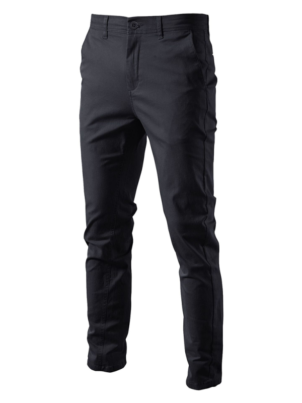 Classic All-Season Men's Versatile Solid Color Casual Trousers