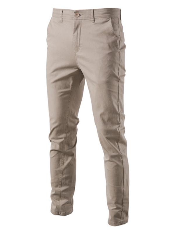 Classic All-Season Men's Versatile Solid Color Casual Trousers