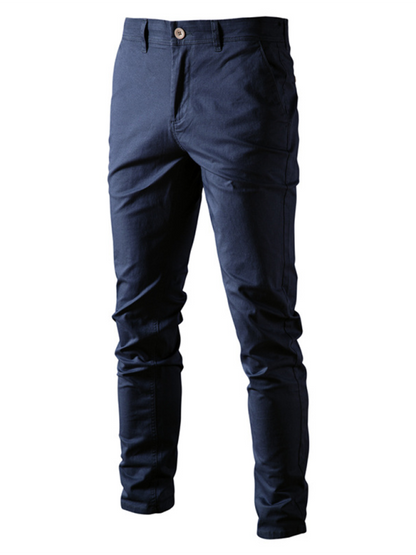 Classic All-Season Men's Versatile Solid Color Casual Trousers