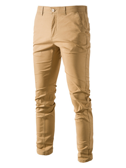 Classic All-Season Men's Versatile Solid Color Casual Trousers