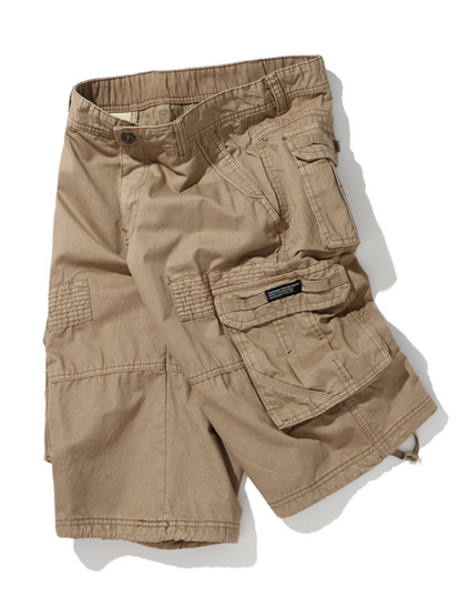 Vintage-Inspired Men's Utility Shorts Overalls with Ample Pocket Space