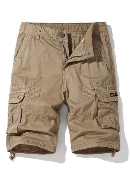 Vintage-Inspired Men's Utility Shorts Overalls with Ample Pocket Space