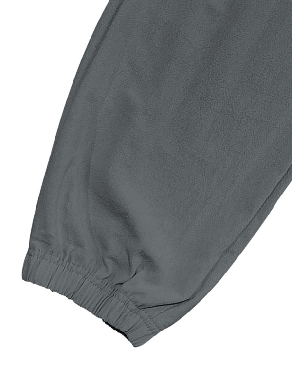 Relaxed Fit Solid Color Drawstring Trousers with Multi-Pocket Design and Casual Cuffs