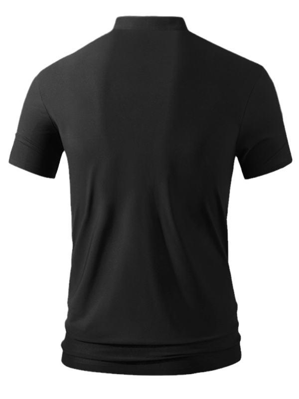 Ultra-Comfort Men's Quick-Dry Ice Silk Polo Shirt - High Elasticity & Non-Marking Short Sleeve for Effortless Style