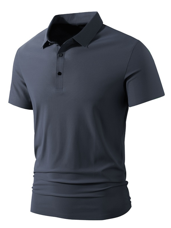 Ultra-Comfort Men's Quick-Dry Ice Silk Polo Shirt - High Elasticity & Non-Marking Short Sleeve for Effortless Style